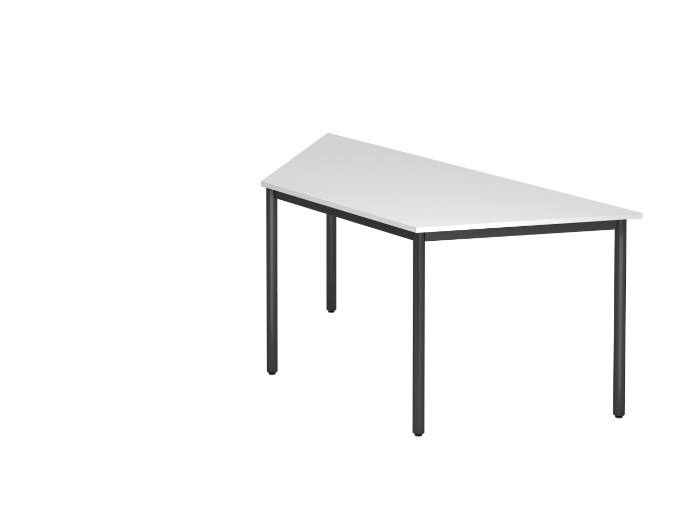 Trapeztisch Rundfuß 160x69cm Weiß / Schwarz Bild 1