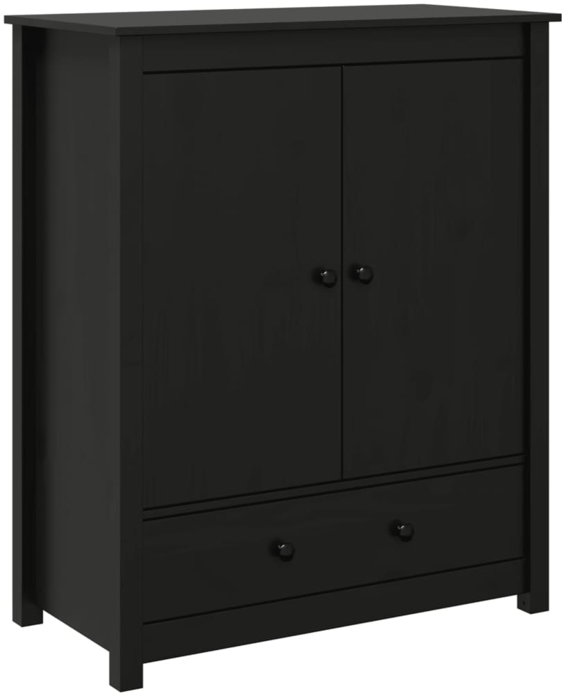 vidaXL Highboard Schwarz 83x41,5x100 cm Massivholz Kiefer 823518 Bild 1
