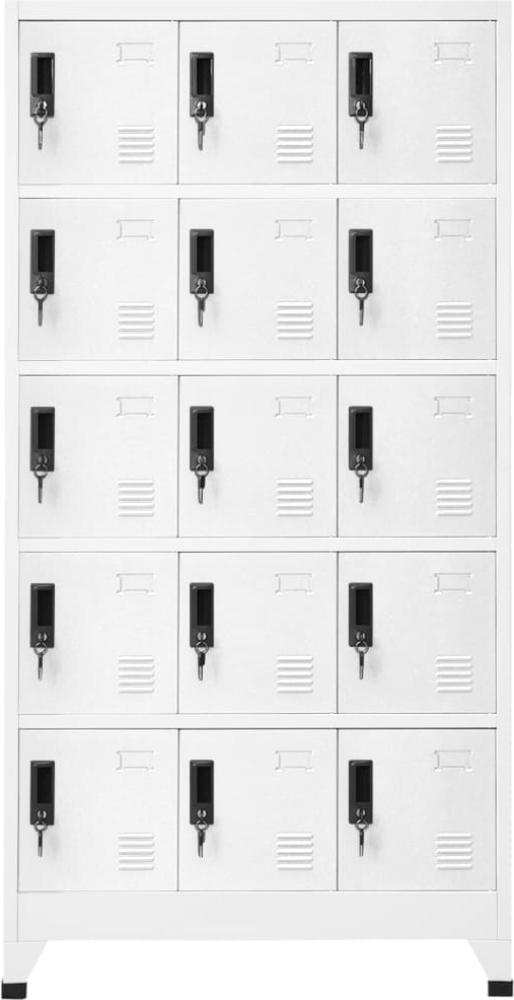 vidaXL Schließfachschrank Weiß 90 x 40 x 180 cm Stahl Bild 1