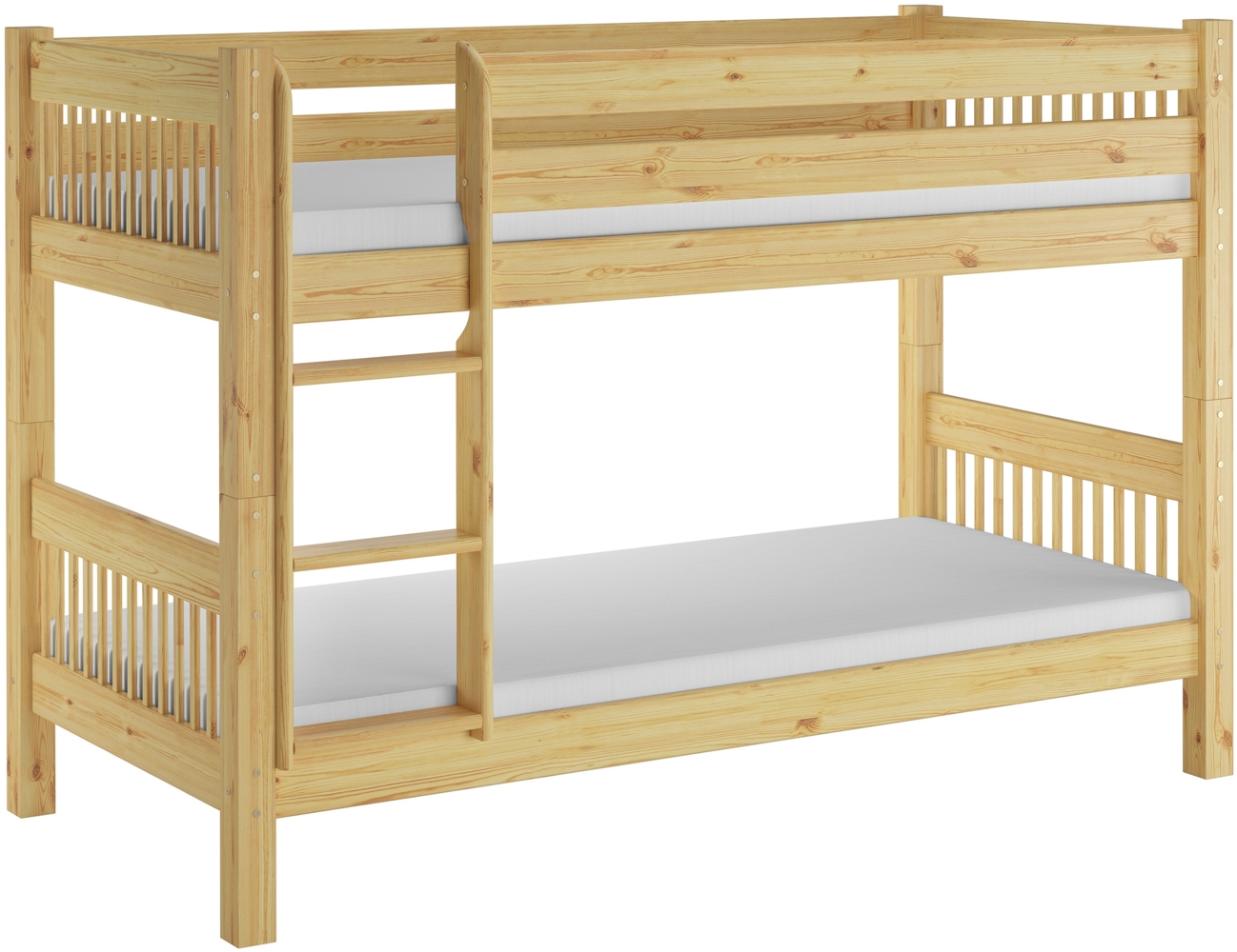 Etagenbett hoher Bettabstand massive Kiefer Liegefläche 90x200 V-60. 12-09Ni100 Rollrost und Matratzen inkl. Bild 1