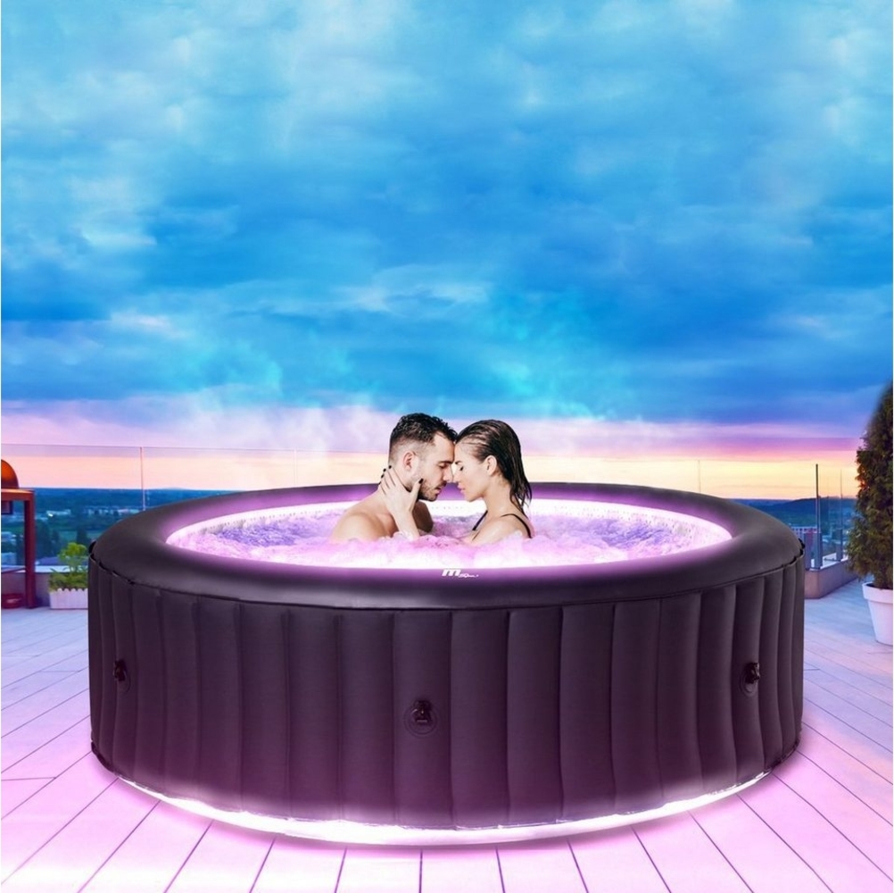 mSpa Whirlpool Aurora U-AU06, (Whirlpool aufblasbar - Whirlpool Outdoor 6 Personen - Luxus Garten Pool, 4-tlg, UV-C Wasserreinigung - Ozongenerator - 138 Luftdüsen), Selbstaufblasbar - Fernbedienung - LED Beleuchtung Bild 1