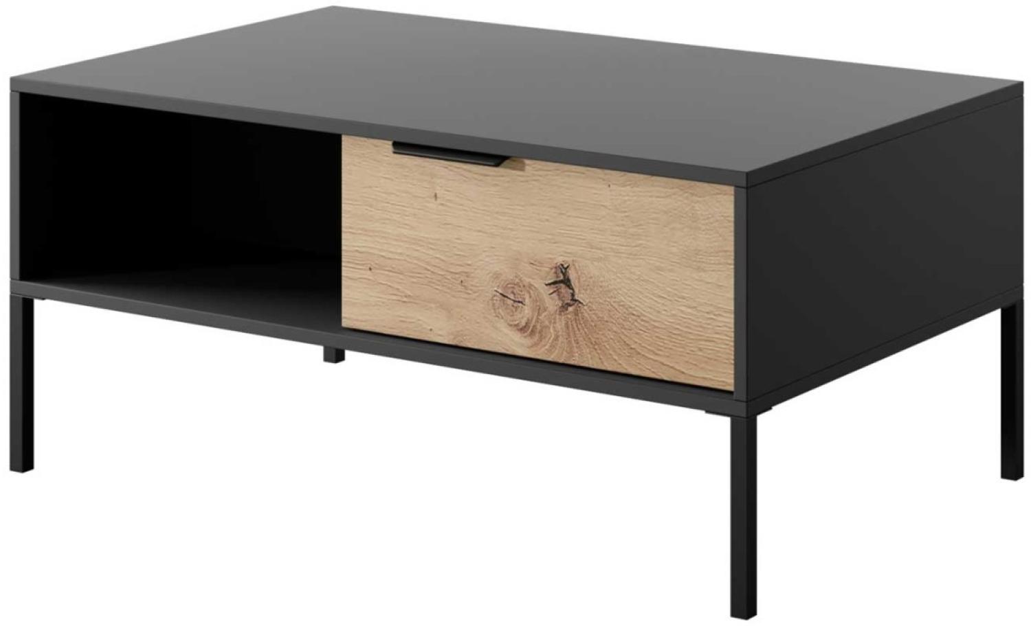 Couchtisch Wohnzimmertisch Rave 96x60x44cm schwarz Artisan Eiche Bild 1
