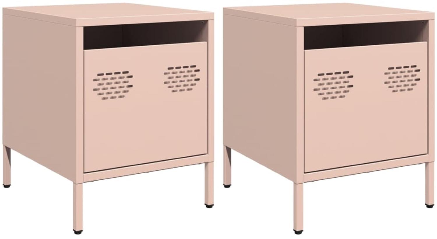 vidaXL Nachttische 2 Stk. Rosa 35x39x43,5 cm Stahl 851247 Bild 1