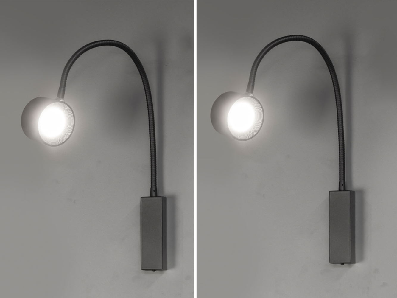 2er SET Akku Wandlampen Schwarz, abnehmbarer Leuchtenkopf, Breite 7,5cm Bild 1
