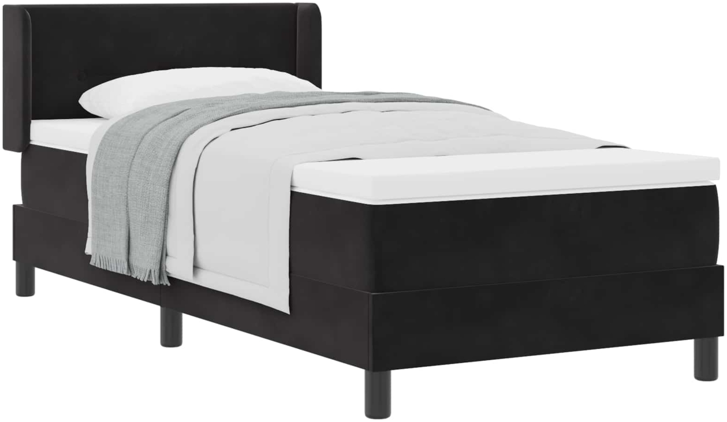 vidaXL Boxspringbett mit Matratze Schwarz 200 x 80 cm Polyester 3341440 Bild 1