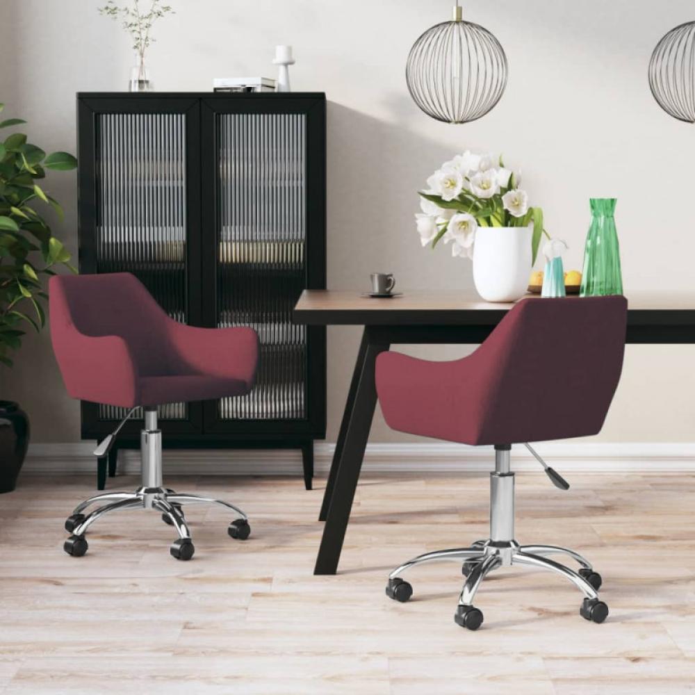 vidaXL Esszimmerstühle 2 Stk. Drehbar Lila Stoff [330948] Bild 1