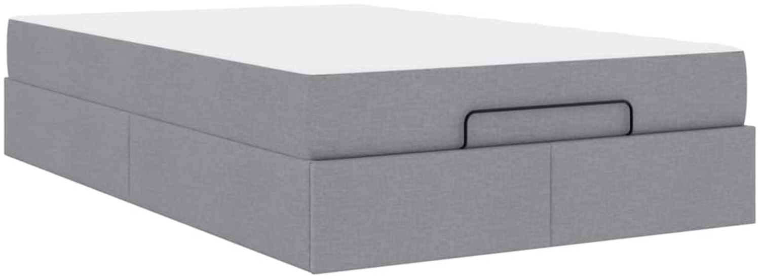 vidaXL Bettgestell mit Matratze Hellgrau 120 x 200 cm Stoff 3399480 Bild 1