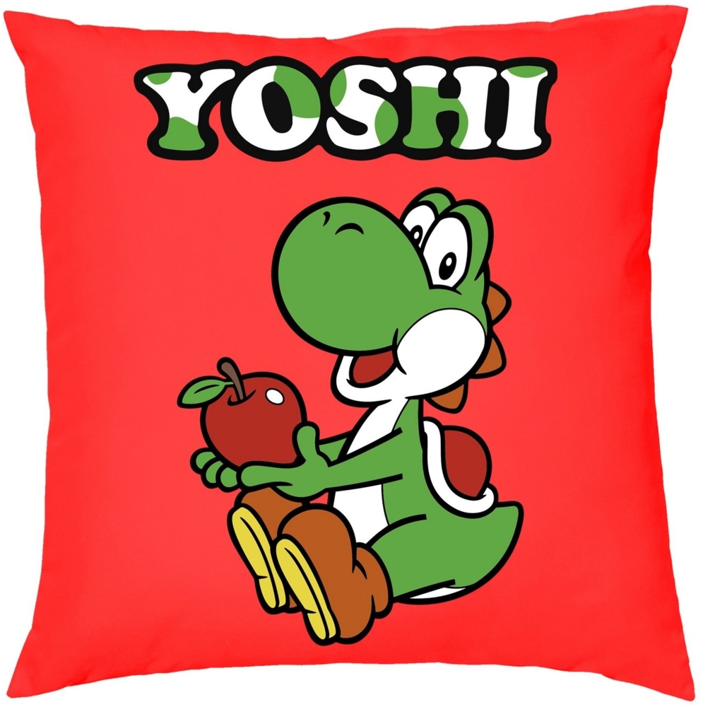 Blondie & Brownie Dekokissen Yoshi Mario Luigi Super Retro Konsole Gamer Gaming, Kissen mit Füllung Bild 1