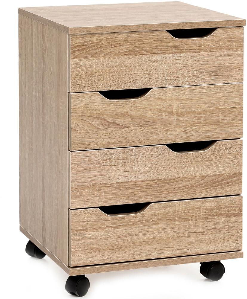 Kadima Design Stylischer Rollcontainer mit 4 Schubladen und Rollen, Modernes Design für Büroambiente. 40x40x60 cm Bild 1