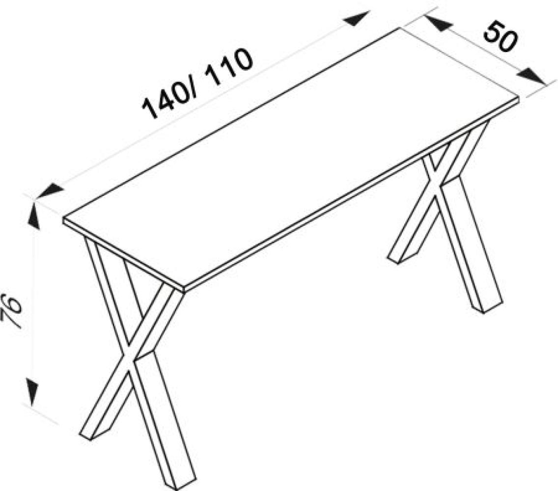 VCM Schreibtisch Lona 140x50 X-Fußgestell Weiß Bild 1