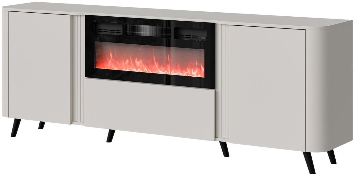 Kommode Volkiro 200 EF mit Kamin, 2 Drehtüren und Klappe (Farbe: Cashmere) Bild 1