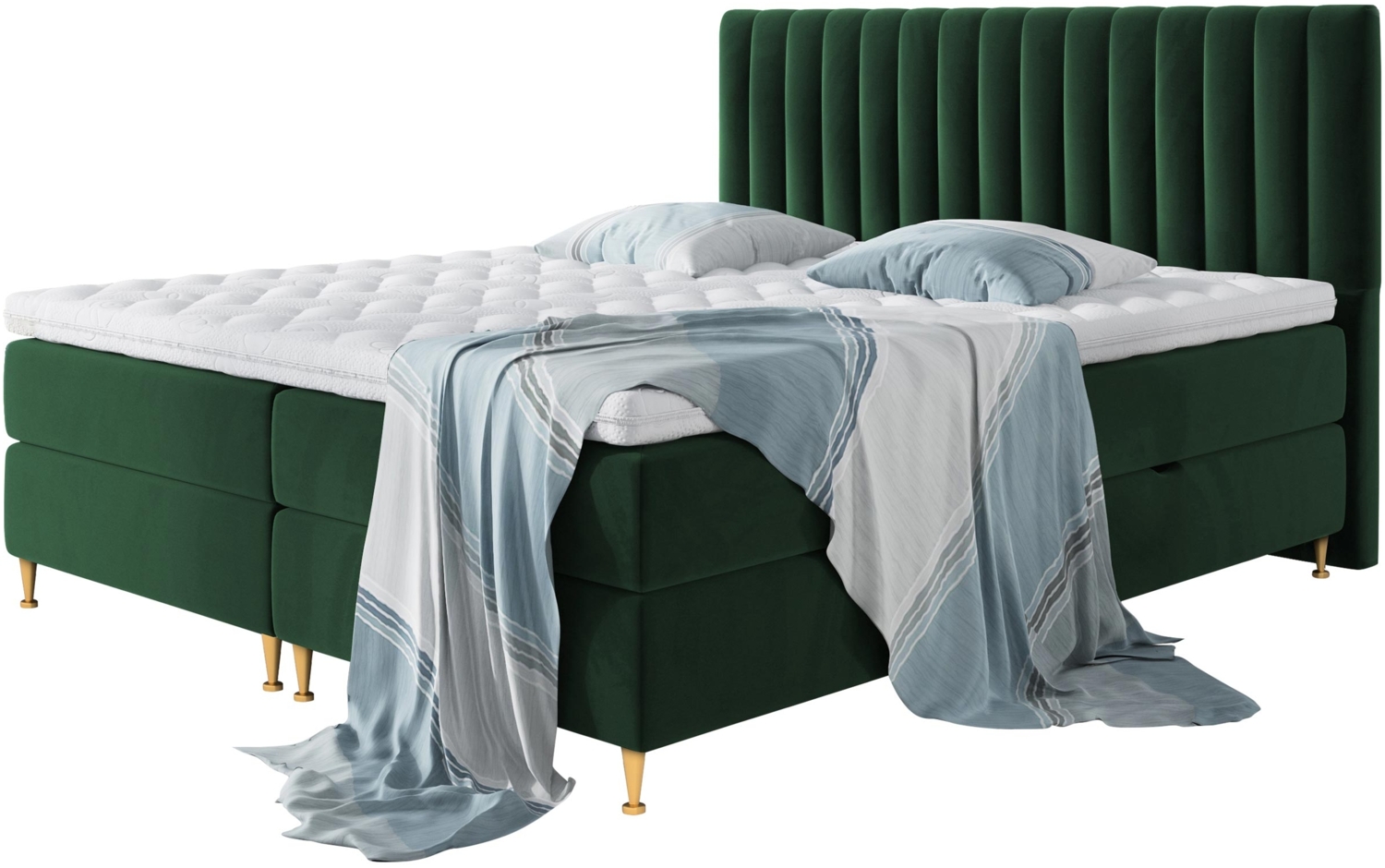 Mirjan24 Boxspringbett Nerpa, Grün, 160x200 cm Bild 1