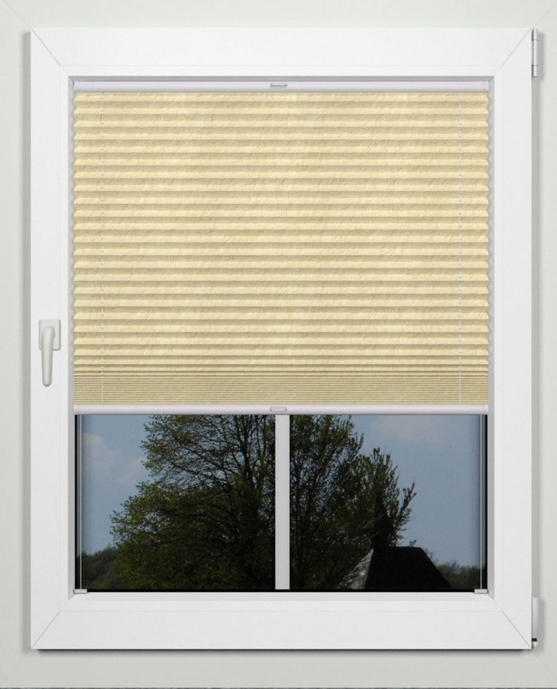 indeko Plissee advanced, Lichtschutz, mit Bohren, verspannt, verschraubt, Crushed-Optik, nach Maß Bild 1