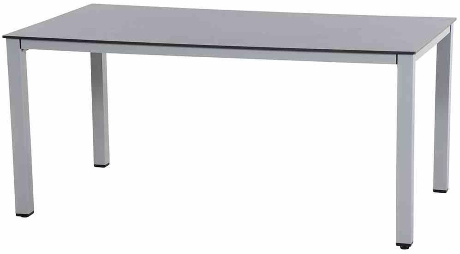 SIENA GARDEN Sola Dining Tisch 160x90 cm, silber Gestell aus Aluminium in silber, Tischplatte aus HPL in dark stone Bild 1