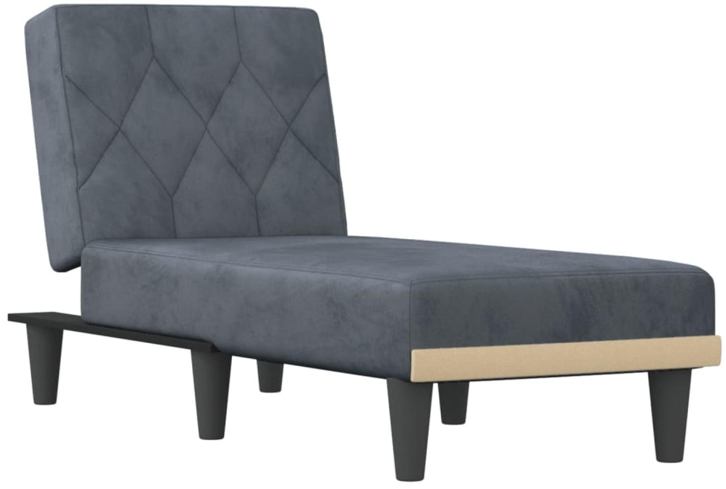 vidaXL Chaiselongue Dunkelgrau Samt 352861 Bild 1