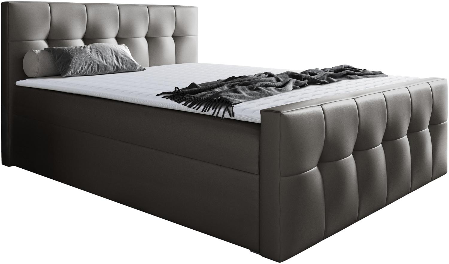 Boxspringbett Libuna, Grau, 140x200 cm Bild 1