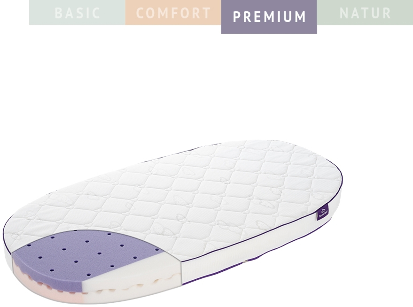 Matratze POLARSTERN p.f. Stokke Sleepi Bett 70 x 136,5 x 11 cm, oval (4 abgrundete Ecken) Bild 1