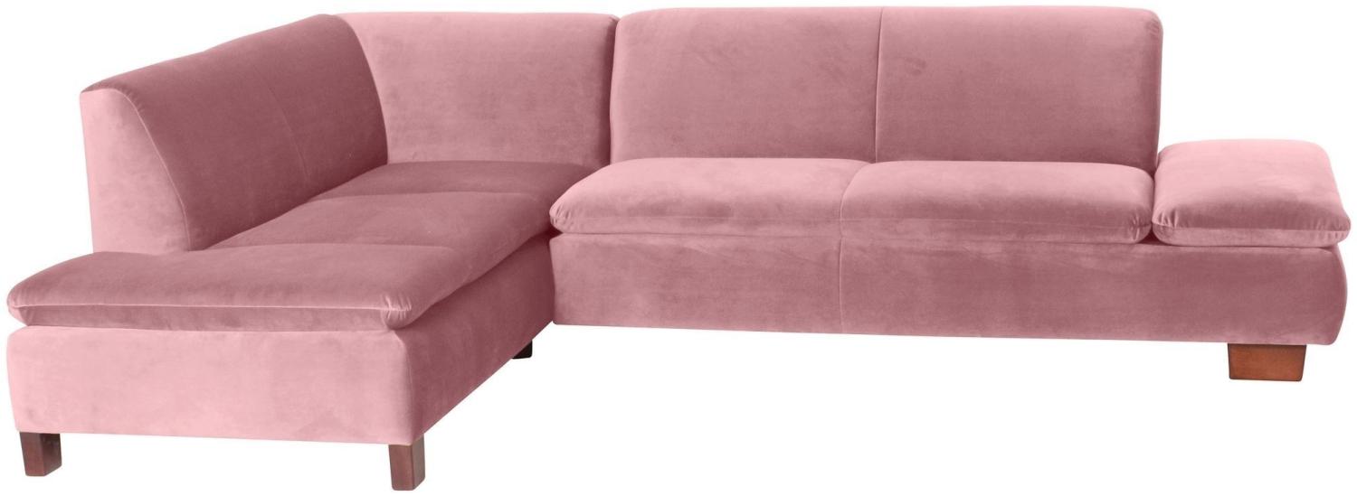 Ecksofa mit Ottomane links Kaye Bezug Samtvelours Buche nussbaum dunkel / rosé 23087 Bild 1