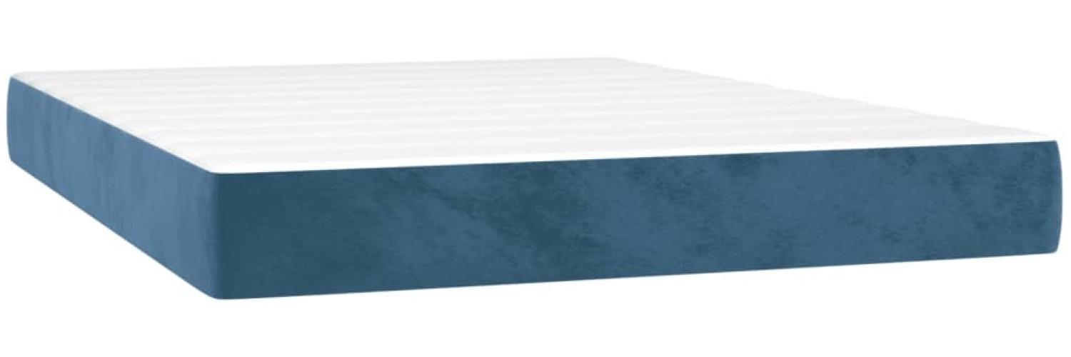 vidaXL Taschenfederkernmatratze Dunkelblau 140x220x20 cm Samt 4016622 Bild 1
