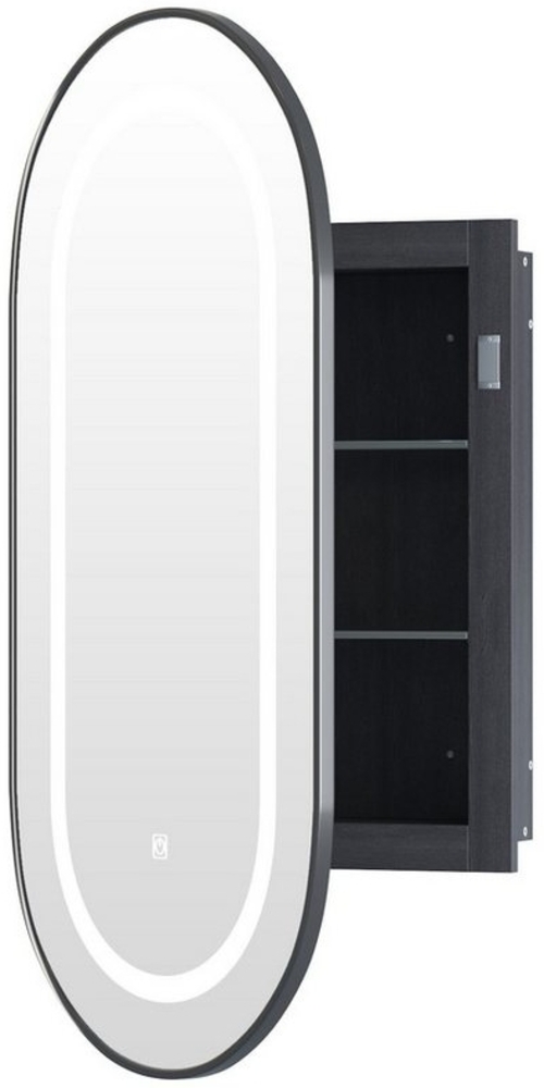 radelldar Badezimmerspiegelschrank oval mit Beleuchtung Spiegelschrank eingelassen Badschrank hängend Bild 1
