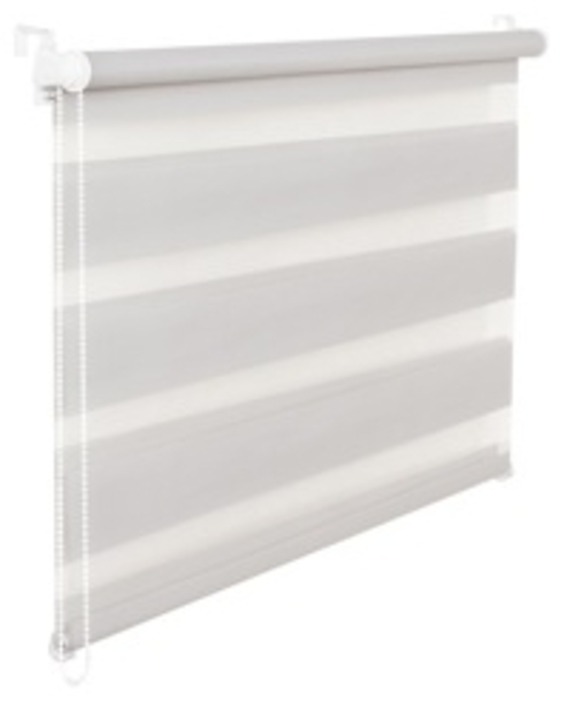 Doppelrollo Duorollo 65 cm breit 150 cm lang grau inkl. Seilzug Fensterrollo Klemmrollo Jalousie Bild 1