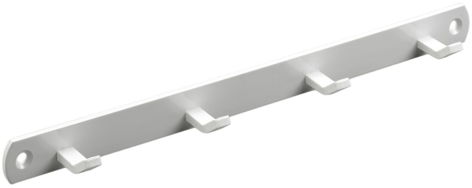 Hettich Garderobenleiste 4 Haken 27,0 x 2,0 x 3,0 cm weiß Bild 1