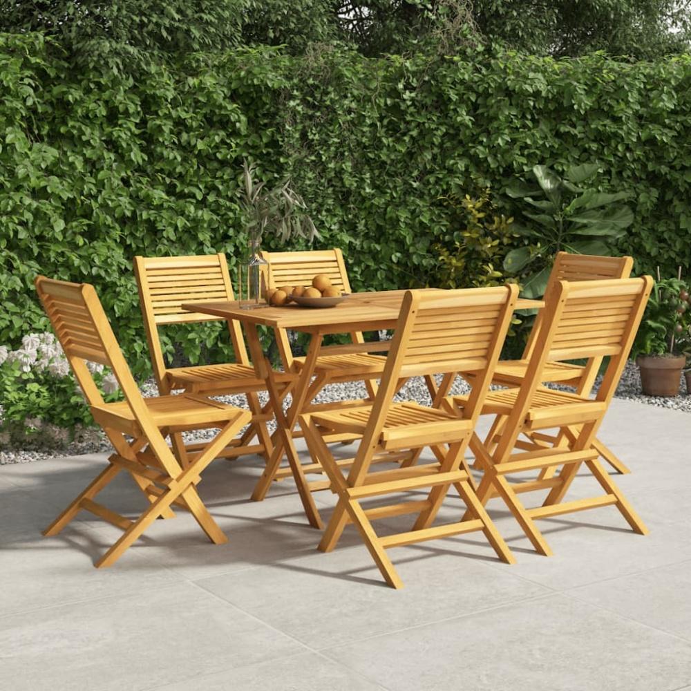 vidaXL Gartenstühle 6 Stk. Klappbar 47x62x90 cm Massivholz Teak 3155065 Bild 1