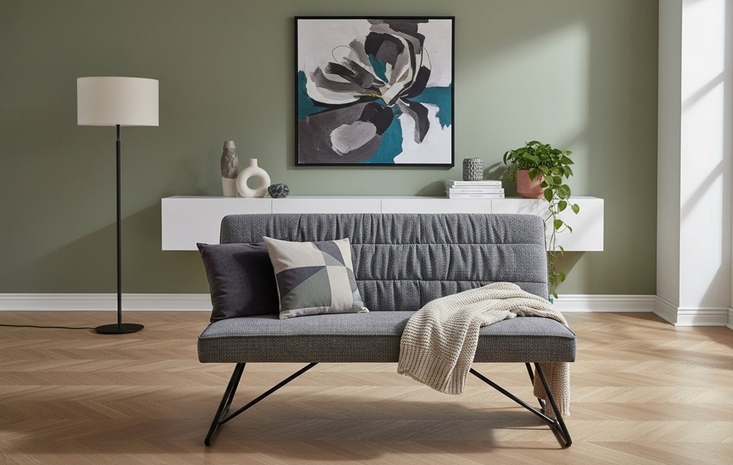 DUBI Möbel Essbank HANNAH, mit Federkern gepolstert, mit Rückenlehne Bild 1