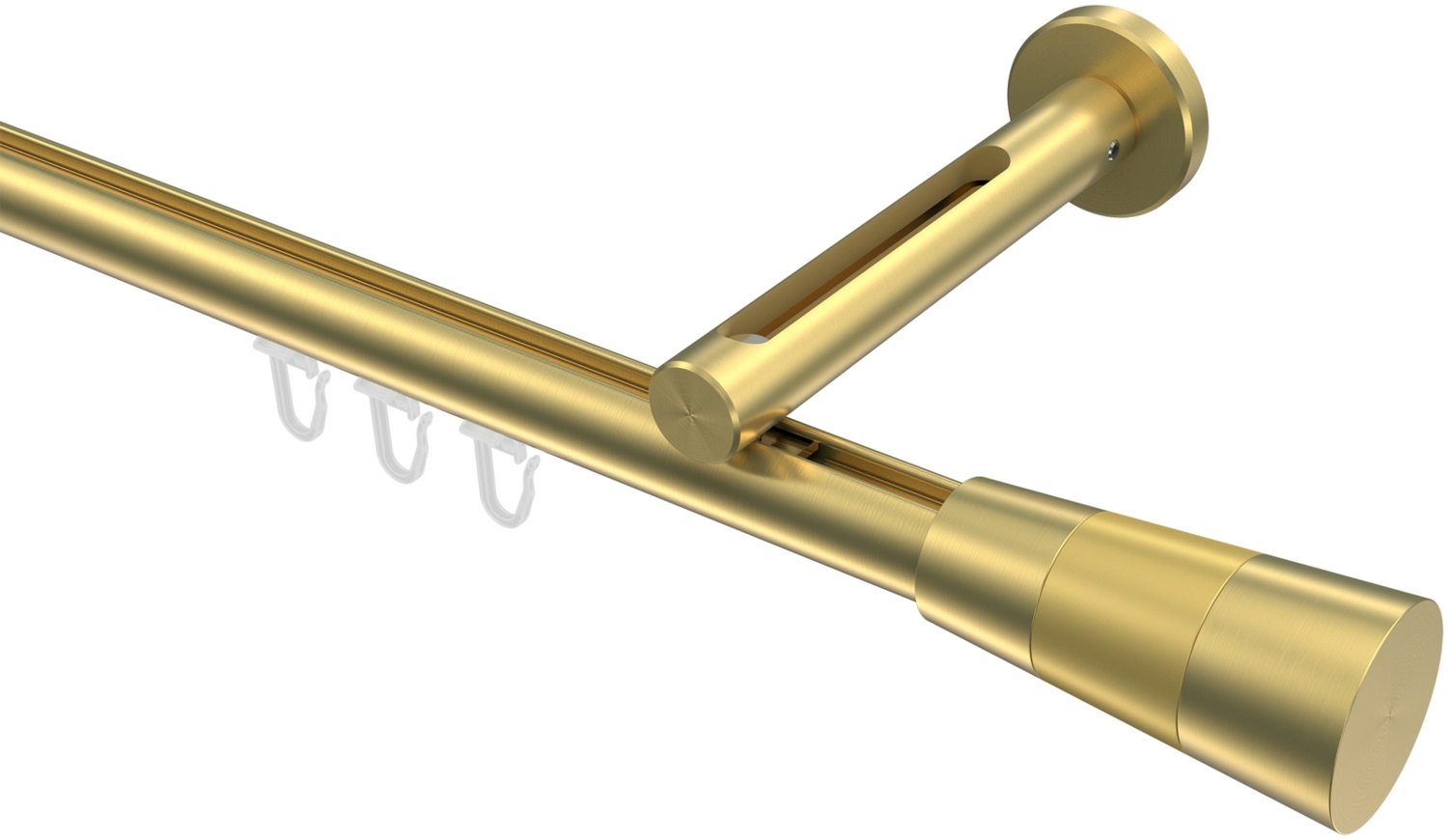 Innenlauf-Gardinenstangen-Set Siteno Tanara 300 cm (geteilt in 3 x 100 cm), 1-läufig, 20 mm Ø Messing-Optik Bild 1