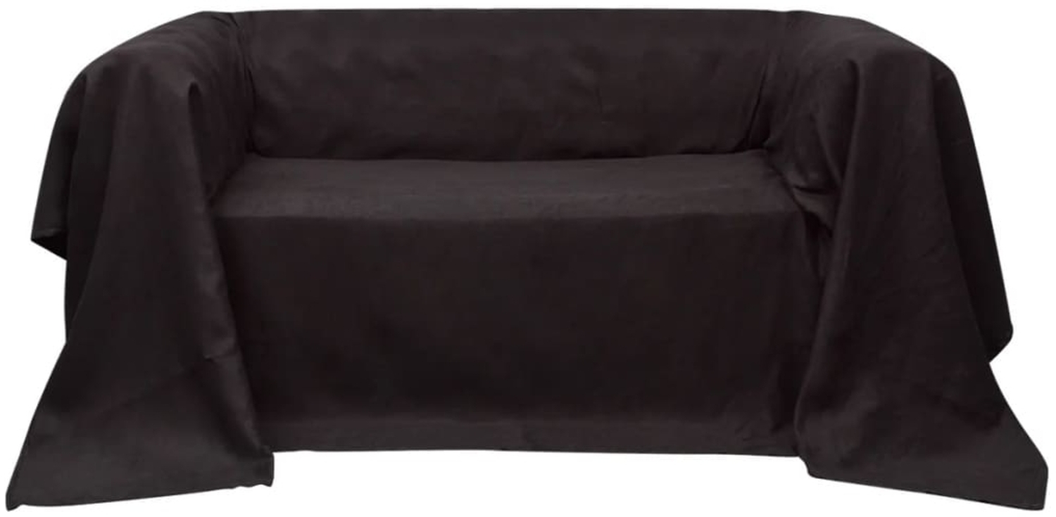 Micro-Suede Sofaüberwurf Tagesdecke Braun 140 x 210 cm 130892 Bild 1