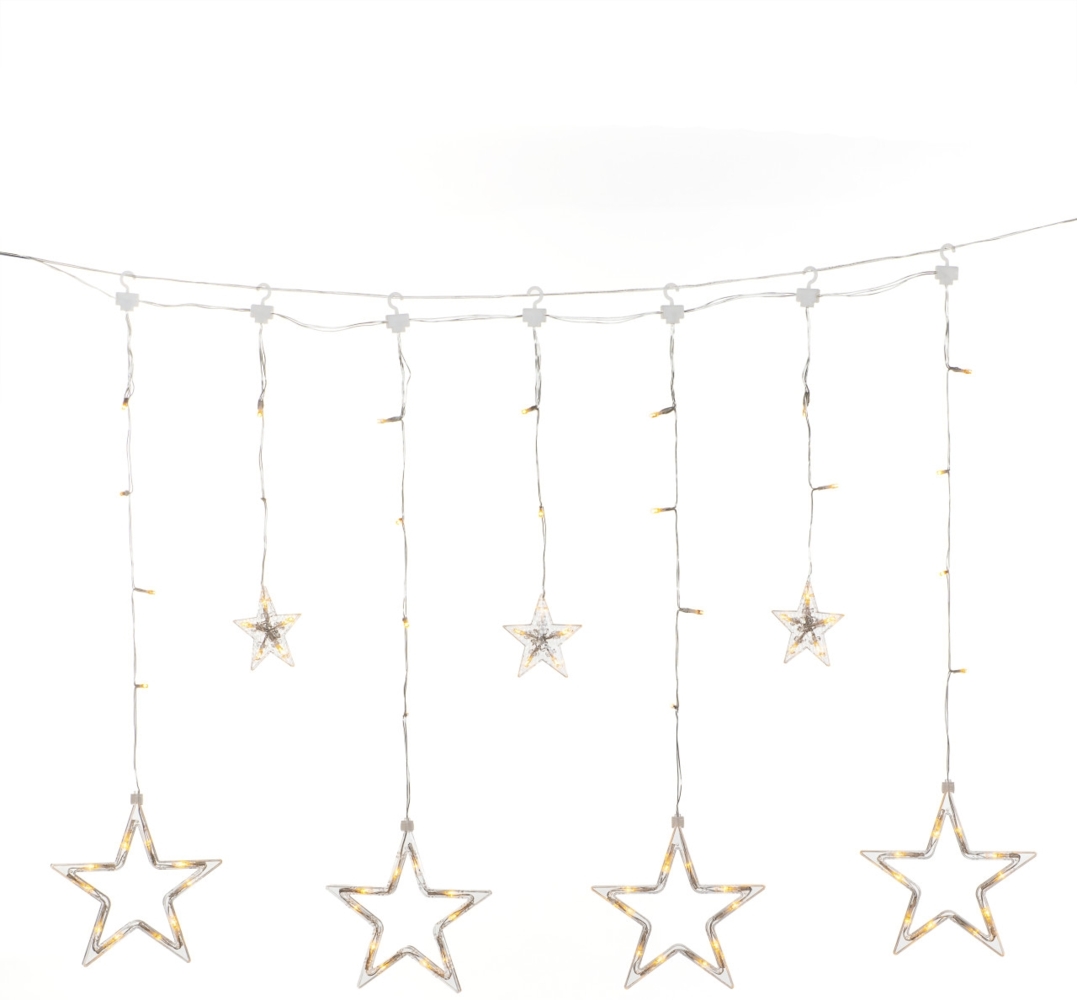 Konstsmide LED Solar Sternen Lichtervorhang 77 bernsteinfarbene Dioden Bild 1