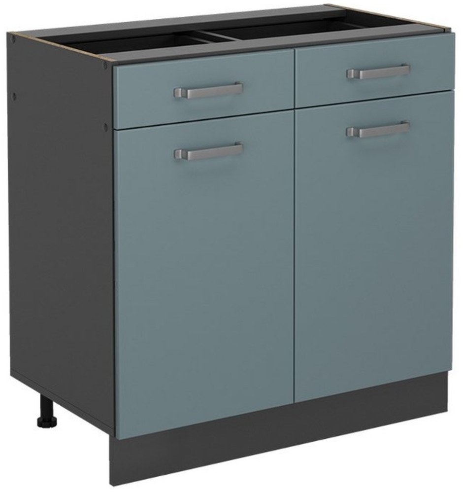 Vicco Küchenunterschrank R-Line, Blau-Grau/Anthrazit, 80 cm ohne Arbeitsplatte Bild 1