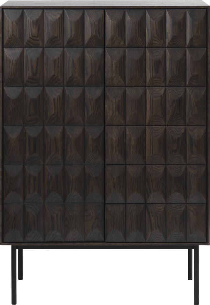 Highboard >LATINA< (B/H/T: 90x129x45 cm) in dunkelbraun - 90x129x45 (BxHxT) Bild 1