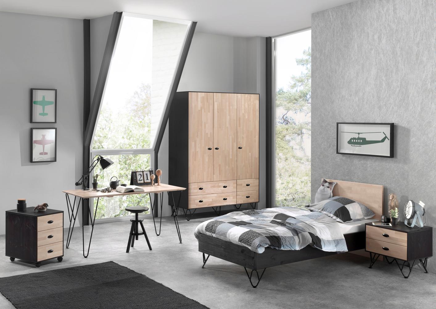 Vipack 'William' 5-tlg. Jugendzimmer-Set 90x200 [Bett], B150 x H200 x T57 [Schrank] cm Bild 1