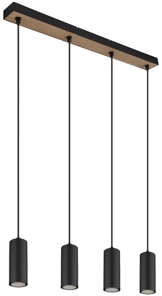 Hängeleuchte, Metall, Holzoptik, H 120 cm Bild 1