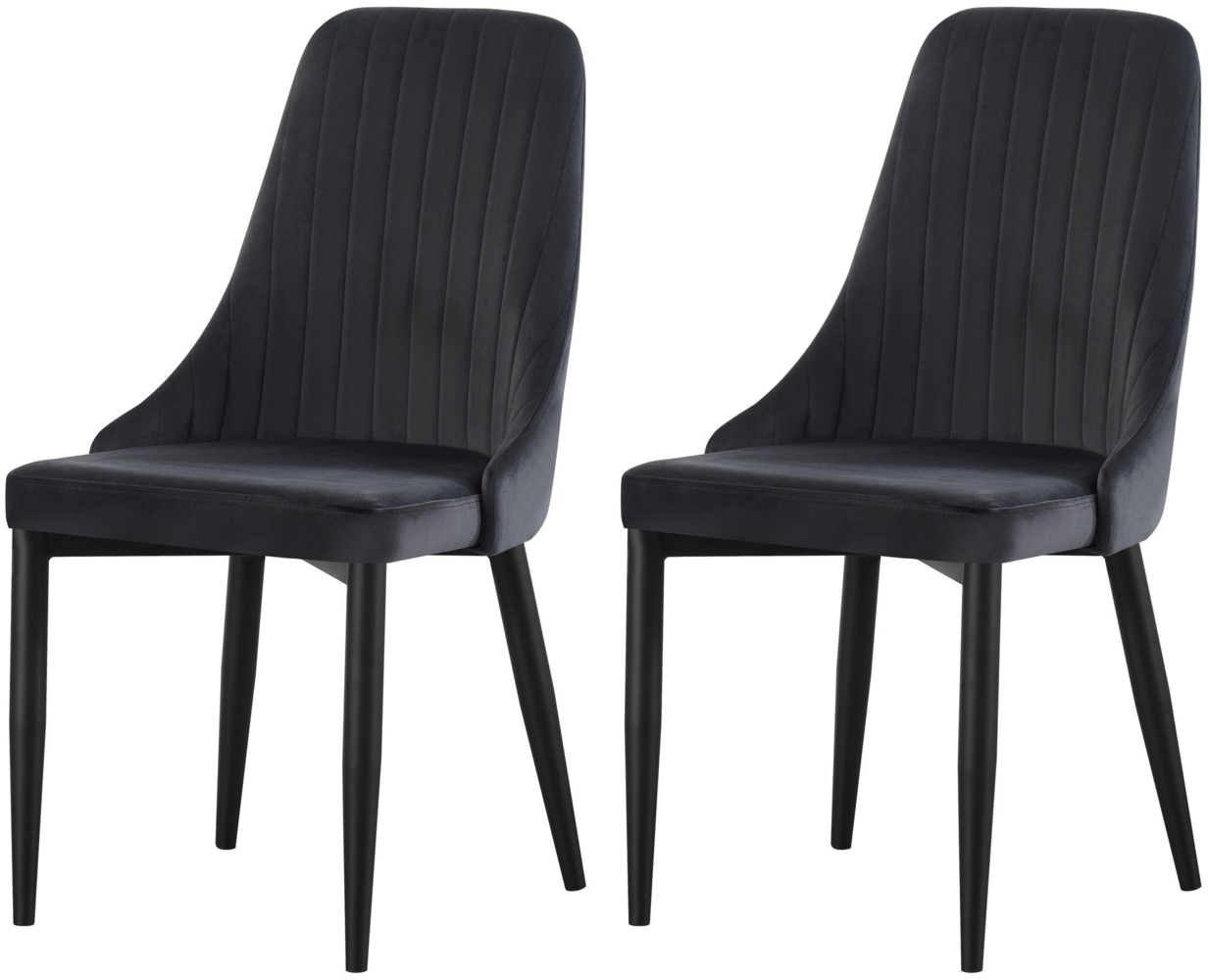 Monaco Stuhl 2er Set - Stuhl (B/H/T): 44 x 88 x 58 cm in Anthrazit Bild 1