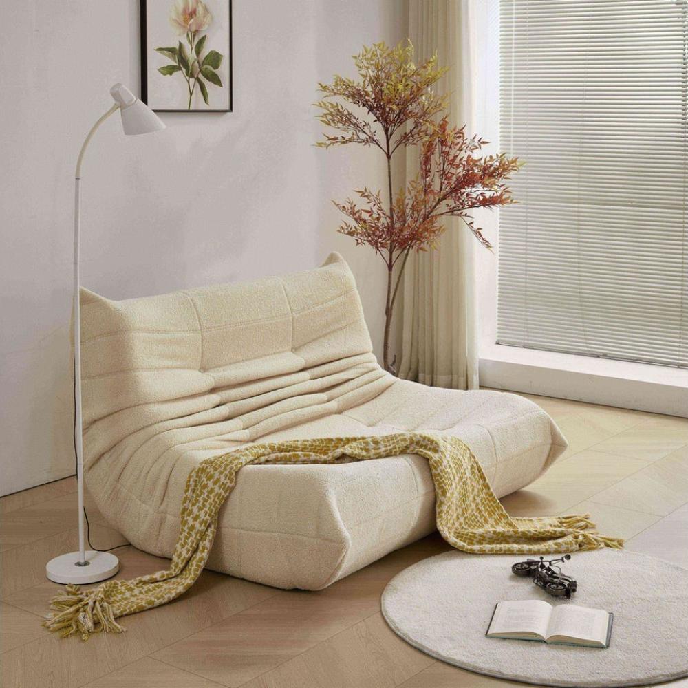 HAUSS SPLOE Sitzsack 2-Sitzer Lazy-Sofa aus Teddy-Samt, modernes Design, Wohnzimmer Beige (2 St) Bild 1