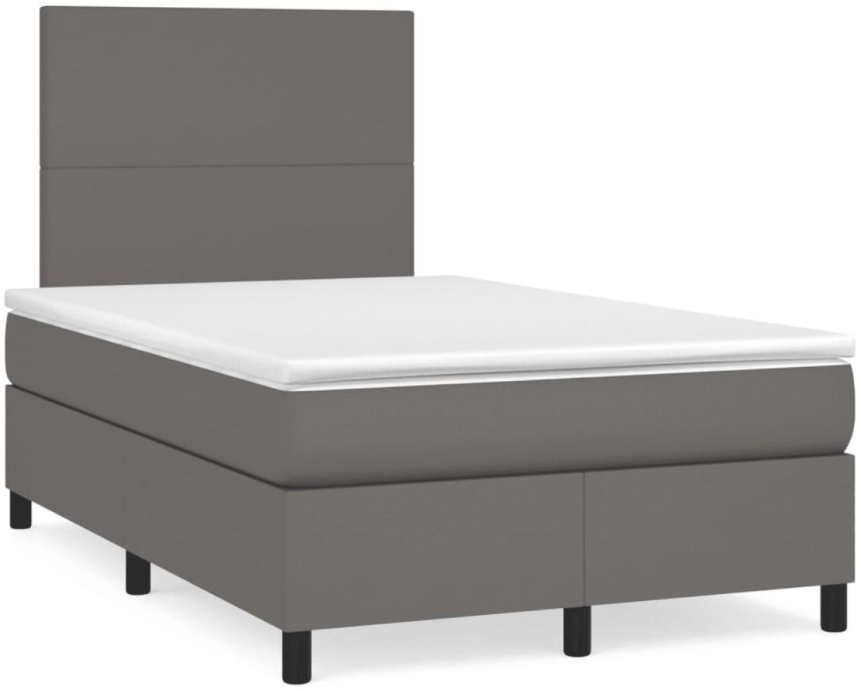 vidaXL Boxspringbett mit Matratze & LED Grau 120x190 cm Kunstleder 3270285 Bild 1