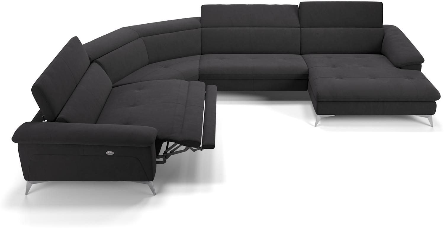 Sofanella Wohnlandschaft STELLA Stoffbezug Sofalandschaft Ecksofa in Schwarz Bild 1