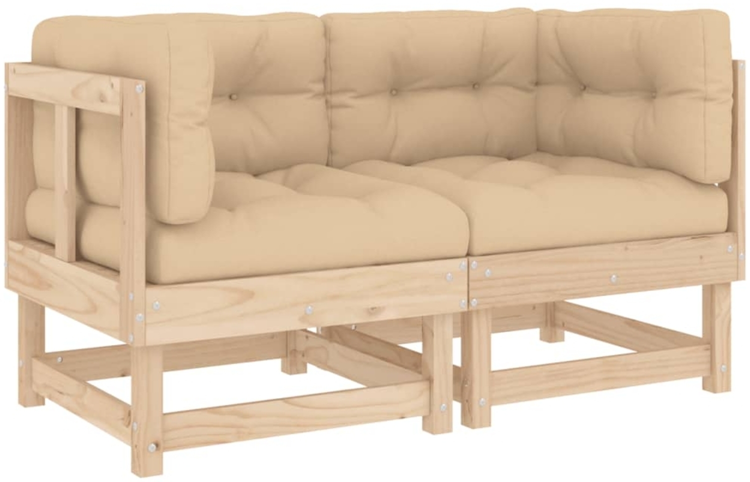 vidaXL Ecksofas mit Kissen 2 Stk. Massivholz Kiefer 825450 Bild 1