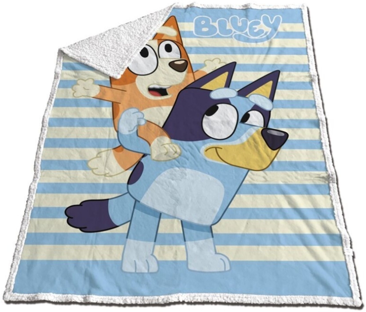 Bluey Fleecedecke Sherpa 120x150 cm Kuschelige Kinderzimmerdecke im Bluey-Design Bild 1