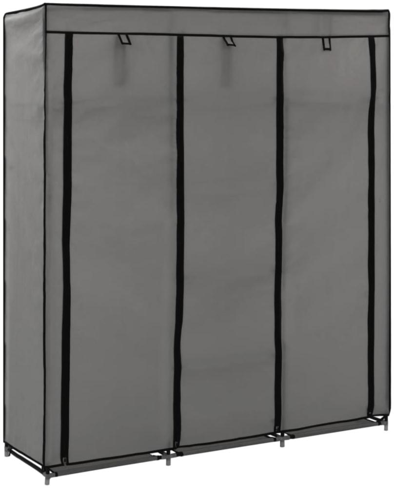 vidaXL Kleiderschrank mit Fächern und Stangen Grau 150x45x175cm Stoff 282456 Bild 1