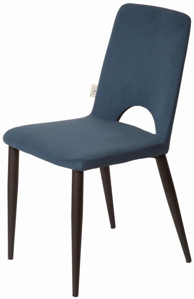 SIT&CHAIRS Tom Tailor Stuhl 2er-Set Stahl Stoff Schwarz Blau Bild 1