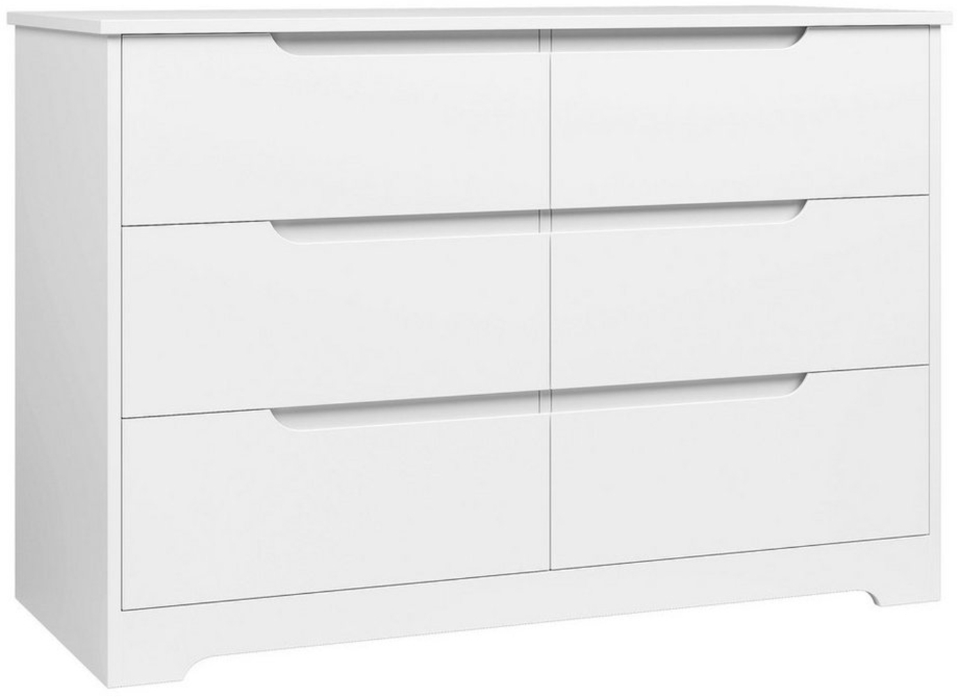 HOMECHO Kommode, Sideboard mit 6 Schubladen, Weiß Kommode für Schlafzimmer Bild 1