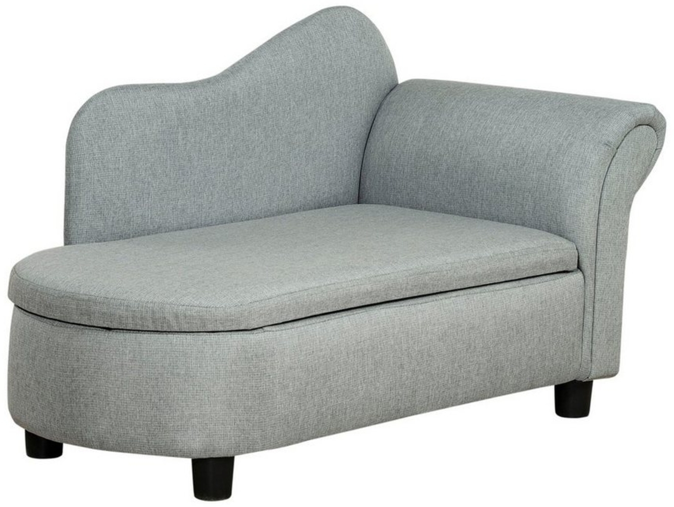 HOMCOM Sessel Kindermöbel, Kinderstuhl, Leinenoptik, aus Massivholz (Kindercouch, 1-St, Kindersofa), für Kinder 1,5-3 Jahre, Hellgrau Bild 1