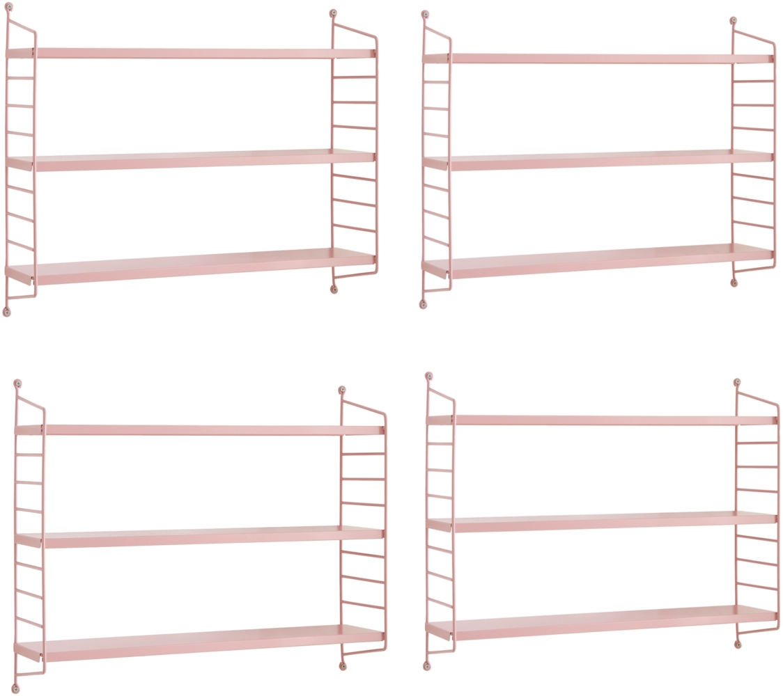 Modulares Wandregal Strängnäs 4er Set Rosa [en. casa] Bild 1