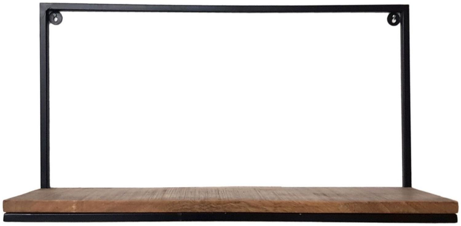 Wandregal 75 x 40 x 20 cm Liverpool Metall-Gestell schwarz matt Bild 1