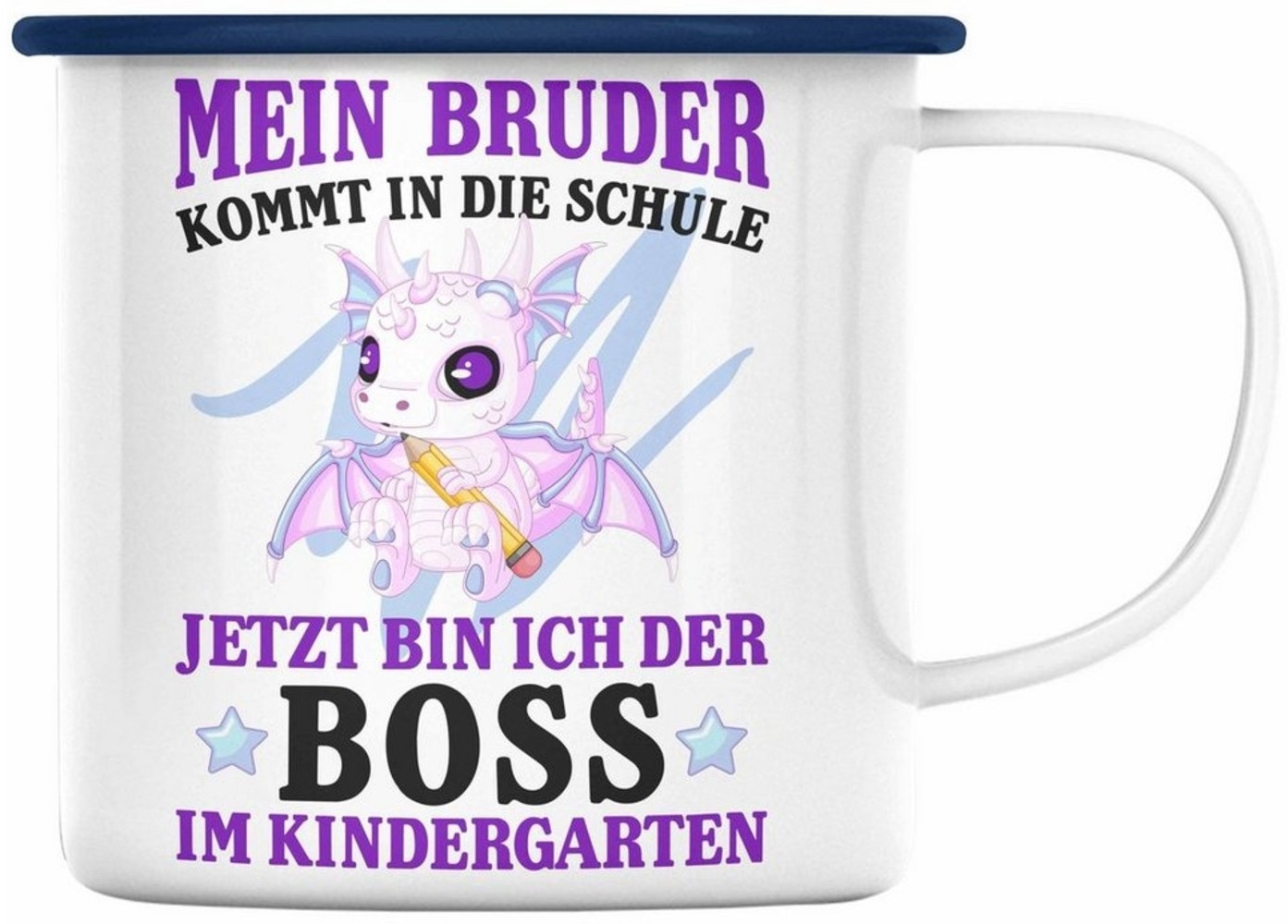 Trendation Thermotasse Trendation - Einschulung Geschenk für Schultüte Füllung Emaille Tasse Bild 1