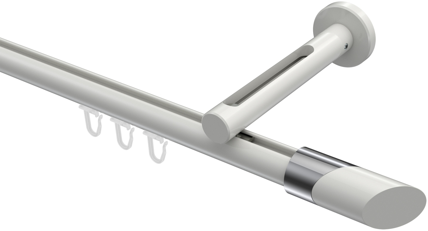 Innenlauf-Gardinenstangen-Set Siteno Verano 540 cm (geteilt in 3 x 180 cm), 1-läufig, 20 mm Ø Weiß Bild 1