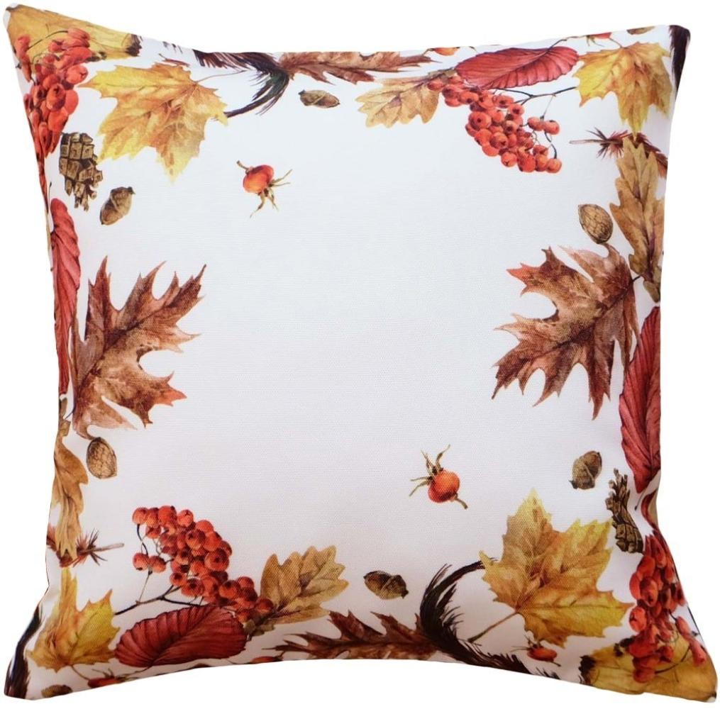 matches21 HOME & HOBBY Kissenbezüge Kissen-Bezug bunt Blätter Herbst 40x40 cm, (1 Stück), Wohnzimmer Kissen-Hülle als Deko-Kissen Zier-Kissen Sofa-Kissen Bild 1